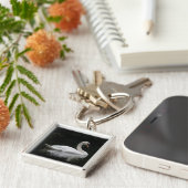 Graceful White Swan Sleutelhanger (Zijkant)