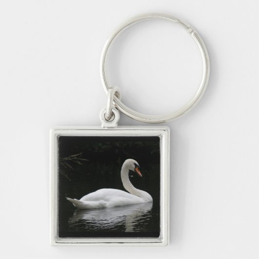 Graceful White Swan Sleutelhanger (Voorkant)