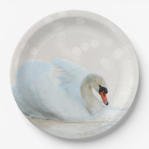 Graceful witte zwaluw papieren bordje