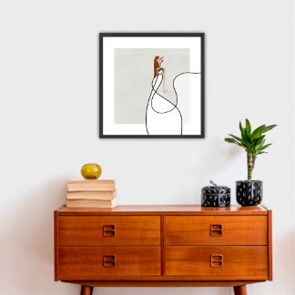 Graceful Woman Flowing Dress Minimalist Drawing 2 Perfect Poster