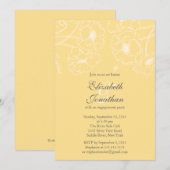 Graceful Yellow Poppy Floral Engagement Party Kaart (Voorkant / Achterkant)