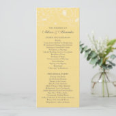 Graceful Yellow Poppy Floral Wedding Programme Programmakaart (Staand voorkant)