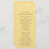 Graceful Yellow Poppy Floral Wedding Programme Programmakaart (Voorkant / Achterkant)
