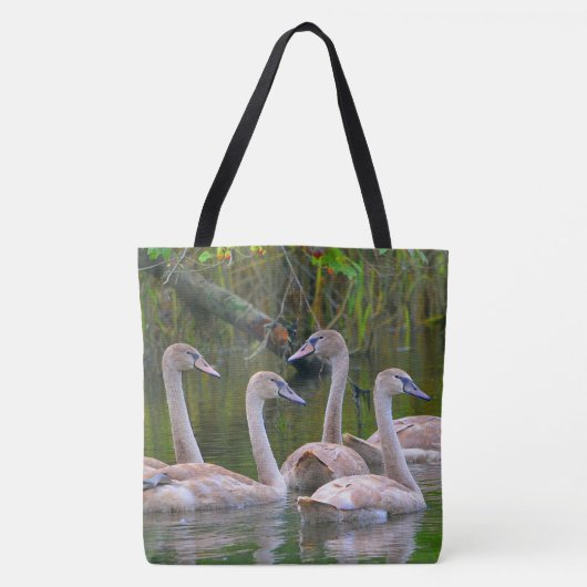 Graceful Young Swans Tote Bag (Voorkant)