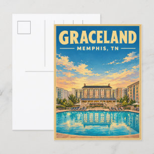 Graceland Memphis Tennessee Vintage Reisgeschenken Briefkaart