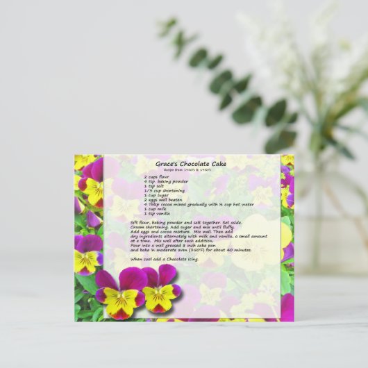 Grace's Chocolate Cake Postcard Briefkaart (Staand voorkant)