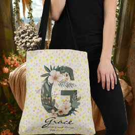 Grace's Stralende Bloem - Boho Bloemrijke Monogram Crossbody Tas