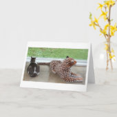 Gracey en Luie Luipaard Kaart (Gele Bloem)