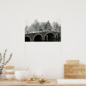 Gracht in Amsterdam in de winter Poster (Keuken)
