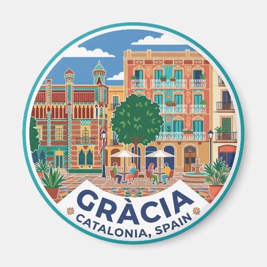Gràcia Spanje Magneet (Voorkant)