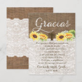 Gracias Baptisme Gebed Dank u kaart in het Spaans (Voorkant / Achterkant)