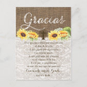 Gracias Baptisme Gebed Dank u kaart in het Spaans (Voorkant)