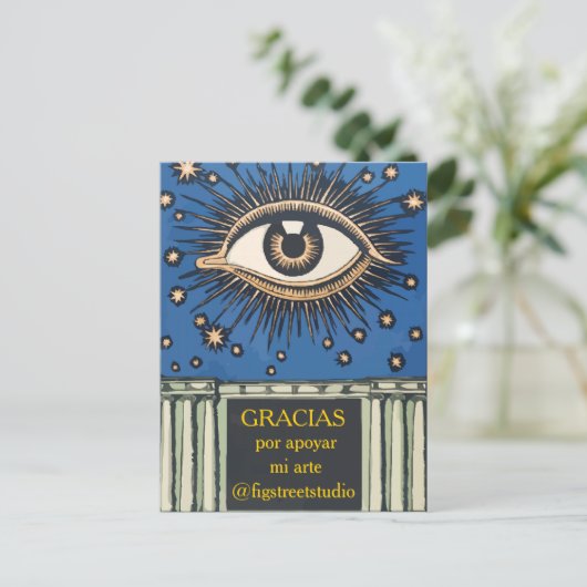 Gracias, Big Eye, tekstwijziging Briefkaart (Staand voorkant)