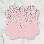Gracias Blush Roze Zilver Confetti Cadeau Dank u Bedankjes Labels (Achterkant)