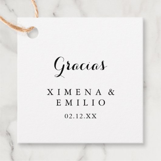 Gracias Bruiloft Bedankjes Labels (Voorkant)