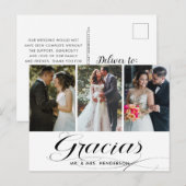 Gracias bruiloft foto collage dank u briefkaart (Voorkant / Achterkant)