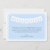 Gracias Cielito Lindo Blauw Baby shower Dank u Kaart (Voorkant)