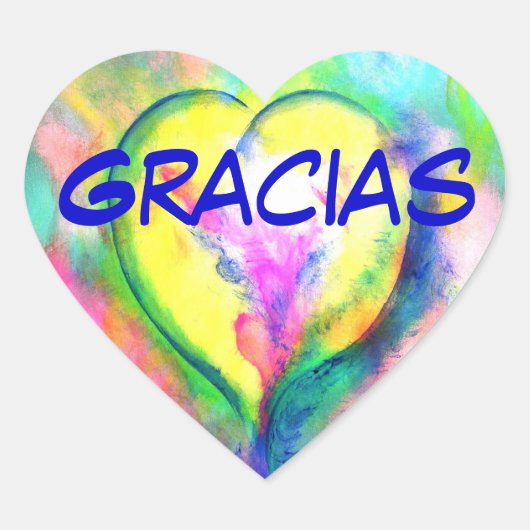 Gracias Corazon Etiqueta Engomada Hart Sticker (Voorkant)