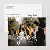 Gracias Cute Wedding Bedankt Foto Briefkaart (Voorkant / Achterkant)