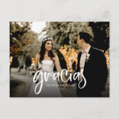 Gracias Cute Wedding Bedankt Foto Briefkaart (Voorkant)