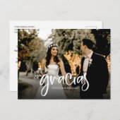Gracias Cute Wedding Bedankt Foto Briefkaart (Voorkant / Achterkant)