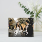 Gracias Cute Wedding Bedankt Foto Briefkaart (Staand voorkant)