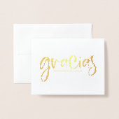 Gracias Cute Wedding Bedankt Foto Folie Kaarten (Voorkant met envelop)