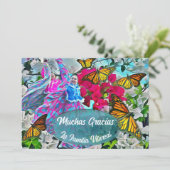 Gracias Dancing with Flowers & Butterflies PV01 Bedankkaart (Staand voorkant)