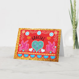 Gracias dankt u nota neemt van kaart Papel Picado