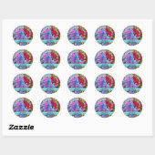 Gracias dansen met bloemen en buistraten PV01 Ronde Sticker (Vel)