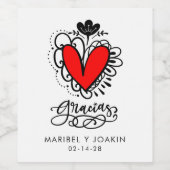 Gracias de Todo Corazón Wijnlabel Wijn Etiket (Enkel label)