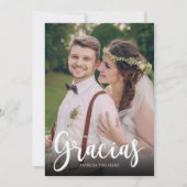 Gracias Elegant Bruiloft Spaans Dank u Foto Kaart (Voorkant)