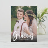 Gracias Elegant Bruiloft Spaans Dank u Foto Kaart (Staand voorkant)