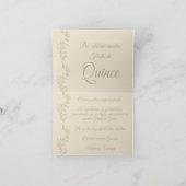 Gracias Elegant Champagne Fiesta de Quince Spaans Bedankkaart (Binnen)