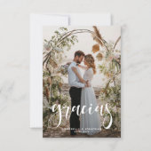 Gracias Elegante twee foto bruiloft Bedankkaart (Voorkant)