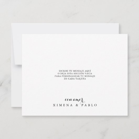 Gracias Flat Bruiloft Bedankkaart (Achterkant)