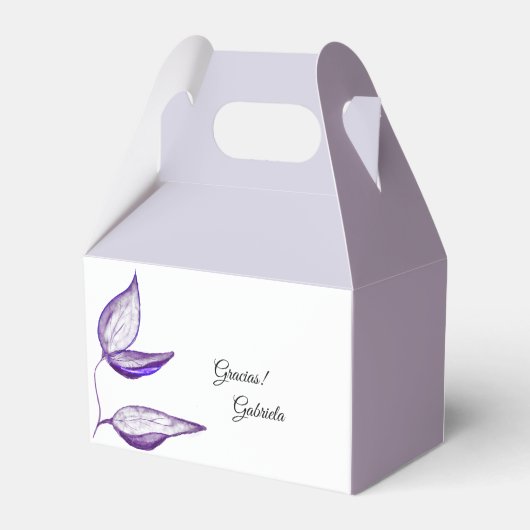 Gracias Follaje Púrpura Favor de fiesta Bedankdoosjes (Achterkant)