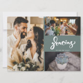 Gracias Foto Collage Green Wedding Dank je (Voorkant)
