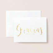 Gracias Foto Elegant Weddenschap Spaans Hartelijk  Folie Kaarten (Voorkant met envelop)