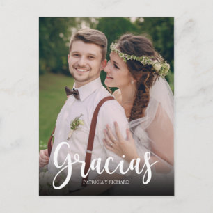 Gracias Foto Elegante Trouwdag Spaans Bedankt Briefkaart