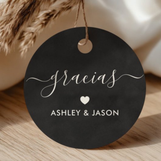 Gracias Gift Label, bruiloft Hartelijk dank Chalkb Bedankjes Labels