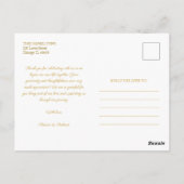 Gracias Gold Foil Script Wedding Dank u Foto Briefkaart (Achterkant)