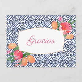 Gracias Heet Roze Citrus Spaans Tegels Dank u Briefkaart