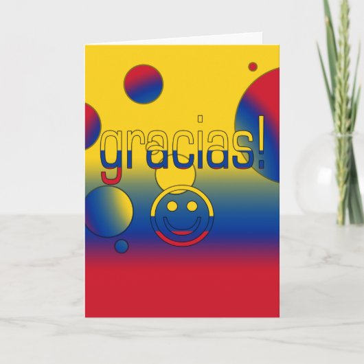 Gracias! Het Pop-art van de Kleuren van de Vlag Bedankkaart (Voorkant)