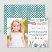 Gracias Mexican Fiesta Herfst Birthday Party Afbee Bedankkaart (Voorkant / Achterkant)