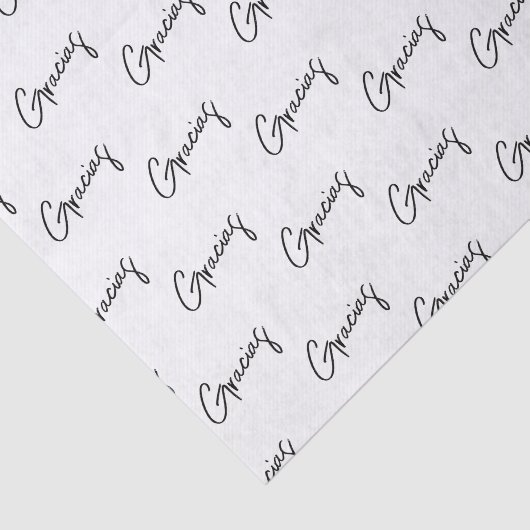 Gracias minimaal Zwart wit script Custom Business Tissuepapier (Detail)