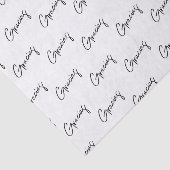 Gracias minimal zwart wit script Zakelijk Tissuepapier (Detail)