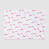 Gracias minimalistisch hot roze script Custom Busi Tissuepapier (Voorkant)