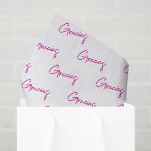 Gracias minimalistisch hot roze script Custom Busi Tissuepapier