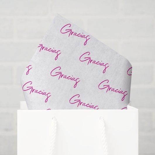 Gracias minimalistisch hot roze script Custom Busi Tissuepapier (Cadeauzakje)